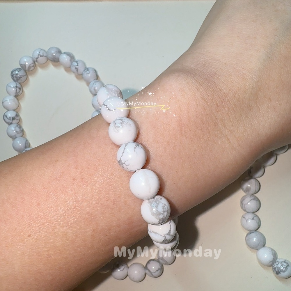 Howlite Bracelet 8mm - Picture 5 of 8